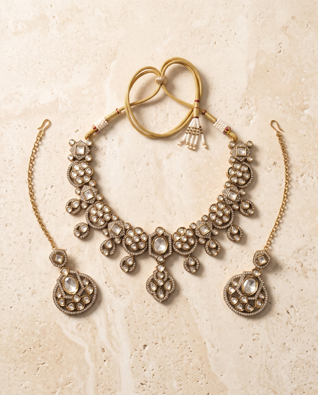 Antique Polki Kundan Necklace Set