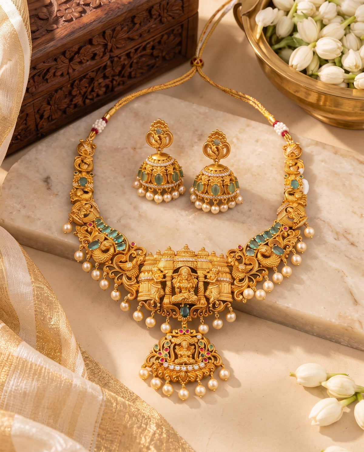 Antique Temple Lakshmi Haram Set