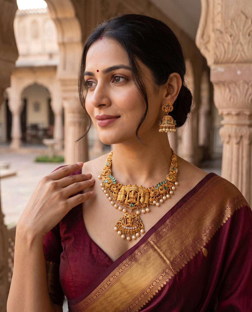 Antique Temple Lakshmi Haram Set