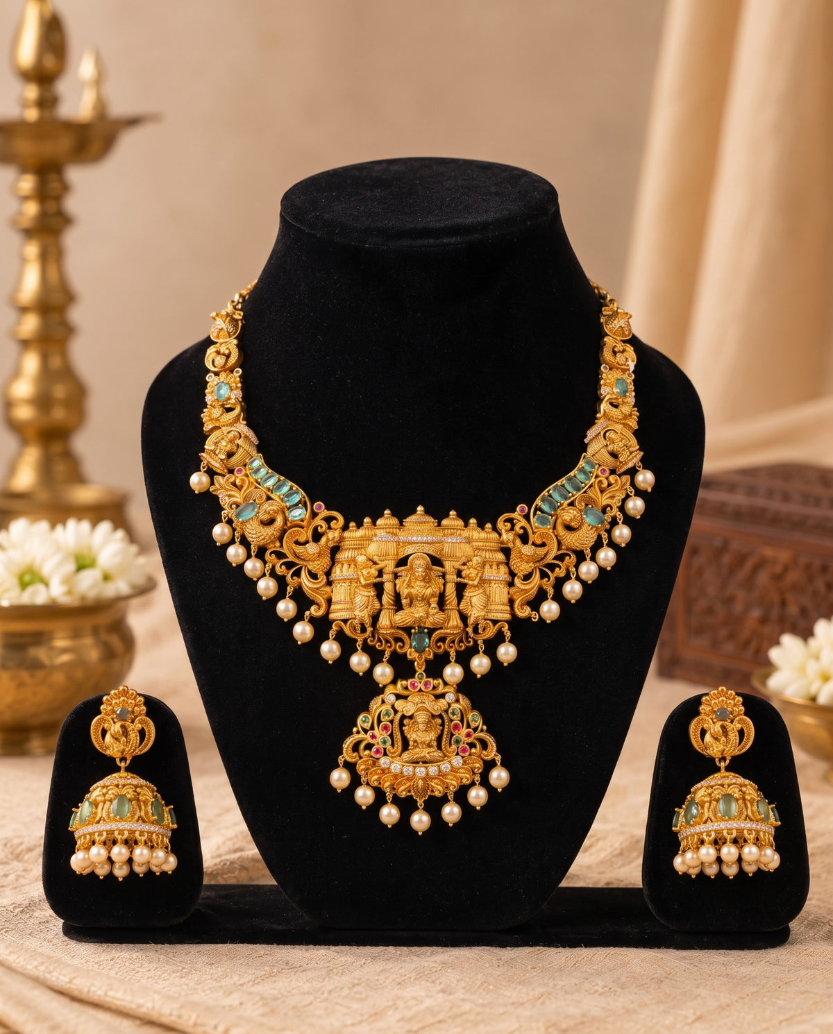 Antique Temple Lakshmi Haram Set