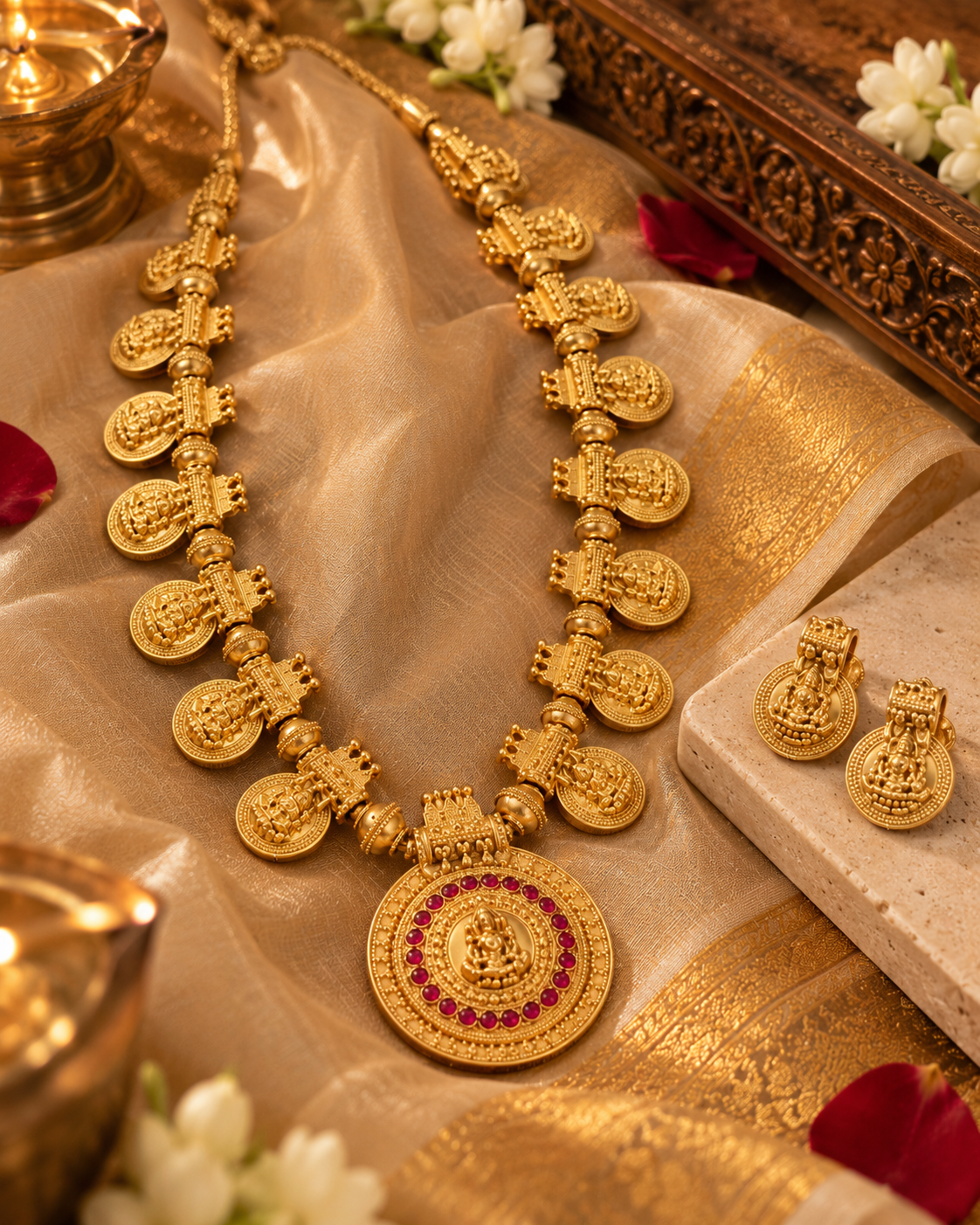 Traditional Gold Temple Jewellery Set
