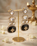 Black Onyx Kundan Drop Earrings