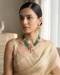 Emerald Bead Kundan Square Choker