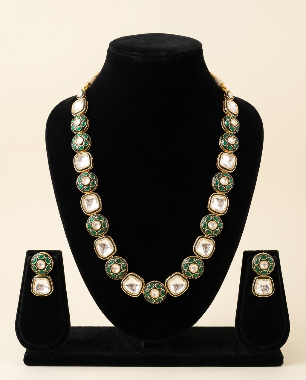 Green Enamel Kundan Choker Set
