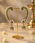 Green Stone Ear Cuff Jhumkas