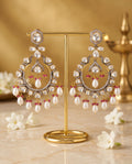 Kundan Pearl Drop Chandbali Earrings