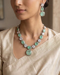 Mint Green Oval Stone Necklace