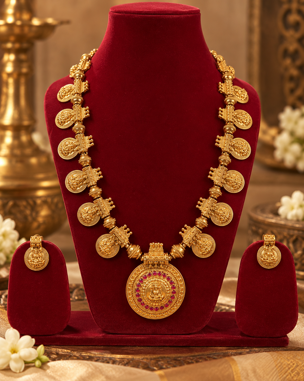 Traditional Gold Temple Jewellery Set