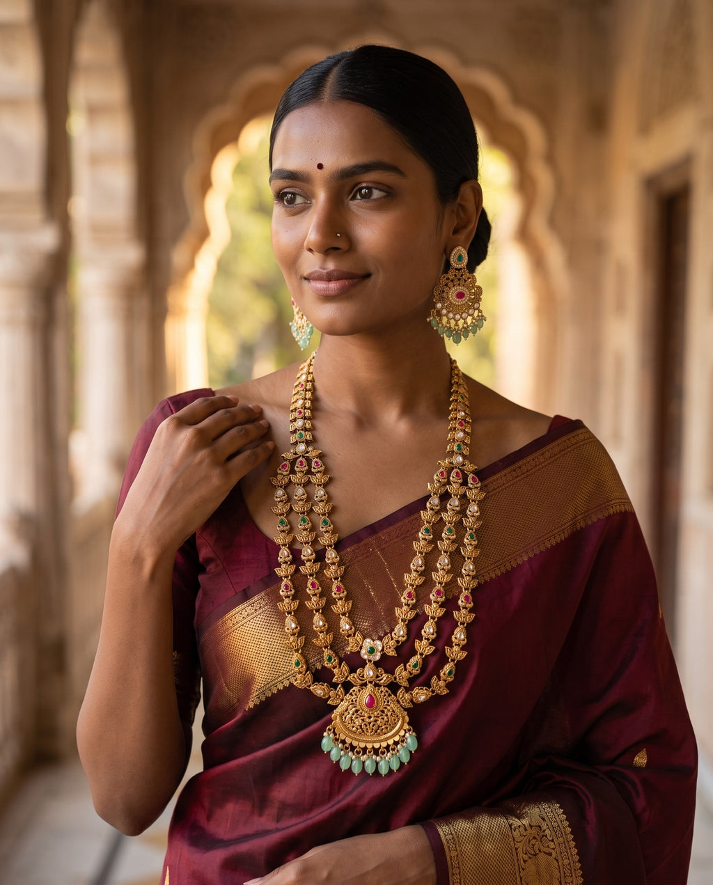 Three Layer Floral Haram Se