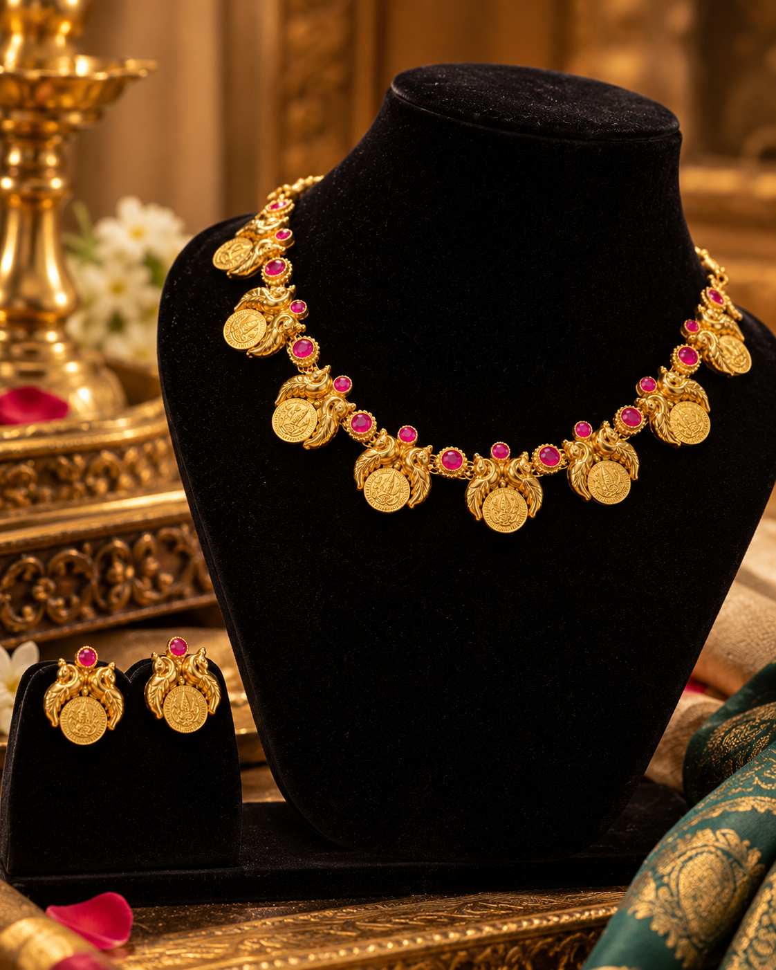 Ruby-Studded South Indian Bridal Elegance