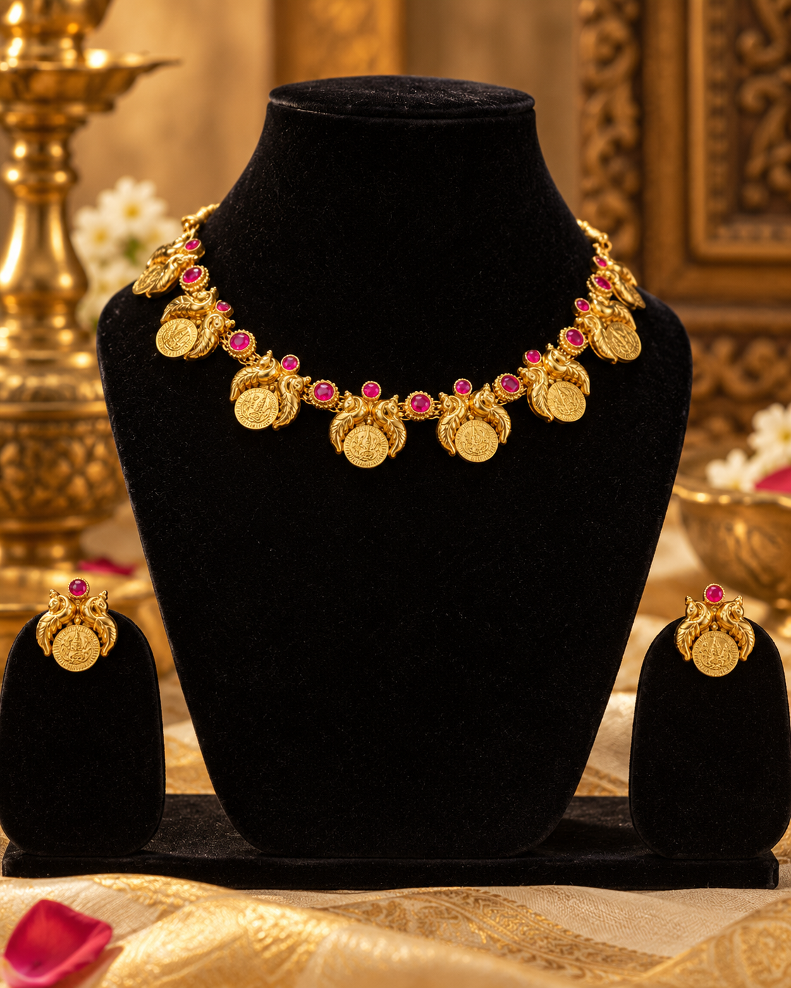 Ruby-Studded South Indian Bridal Elegance