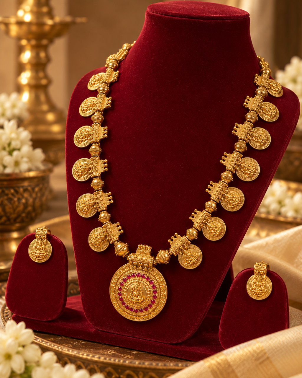 Traditional Gold Temple Jewellery Set